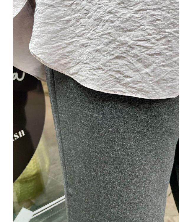 Only Carmakoma Goldtrash Straight Pants Dark Grey Melange