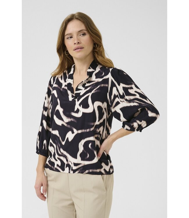Kaffe Martha Frill Blouse Nature