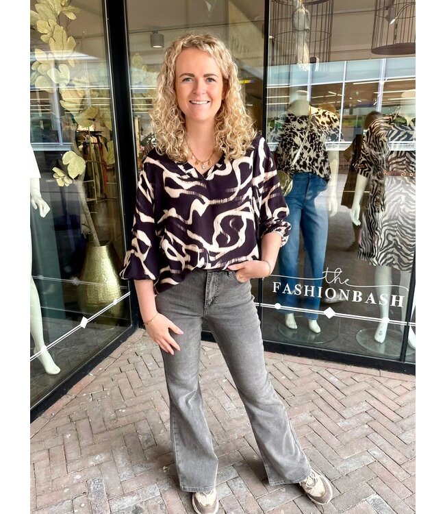 Kaffe Martha Frill Blouse Nature