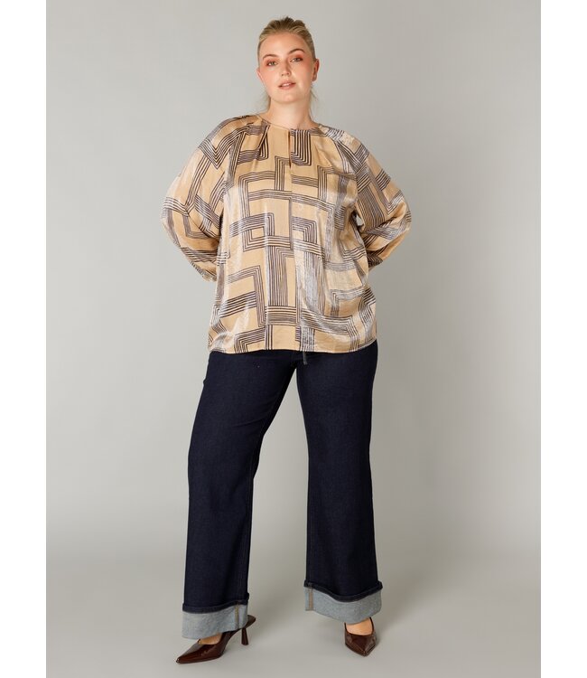 Yest Curve Fleur Blouse Dark Sand