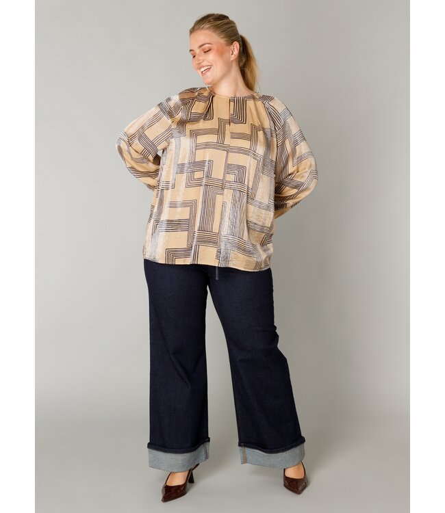 Yest Curve Fleur Blouse Dark Sand