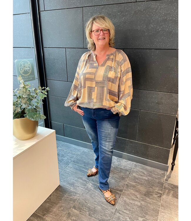 Yest Curve Fleur Blouse Dark Sand