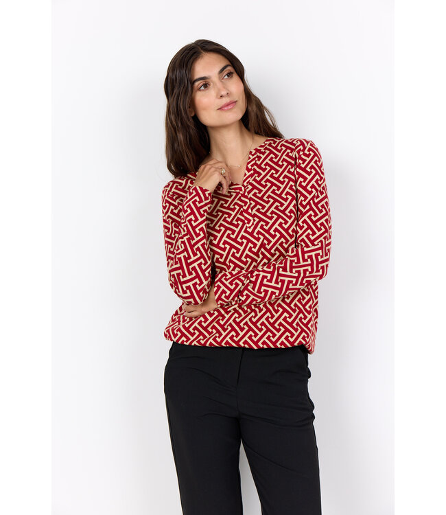 Soya Concept Felicity Top Pattern Red Combi