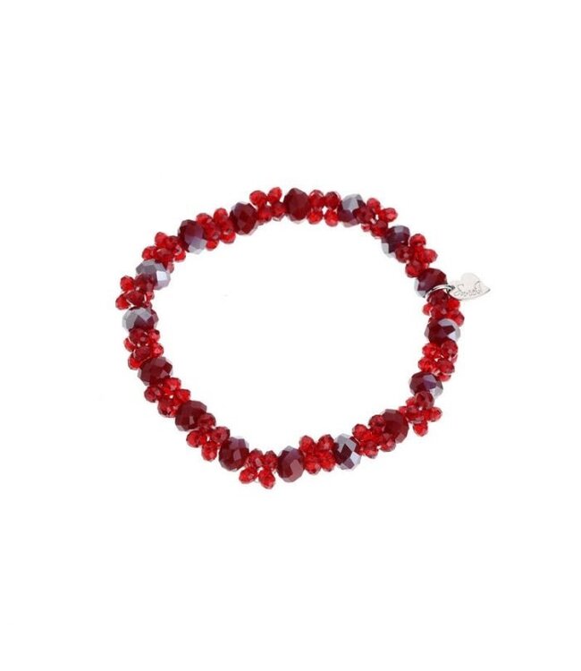 Glaskralen Armband Plus Size Red