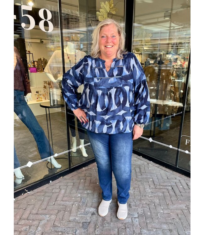 Zhenzi Stomp Jeans Mid Dark