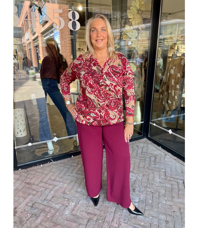 Soya Concept Felicity Top Paisley Red Combi