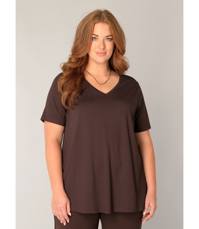 Base Level Curvy Alba T-shirt Brown