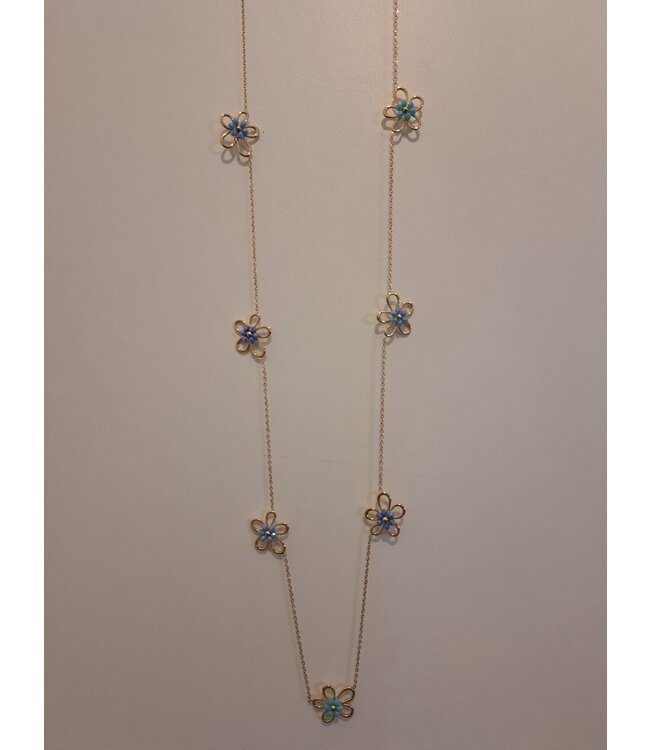 Ketting Lovely Blue Flowers