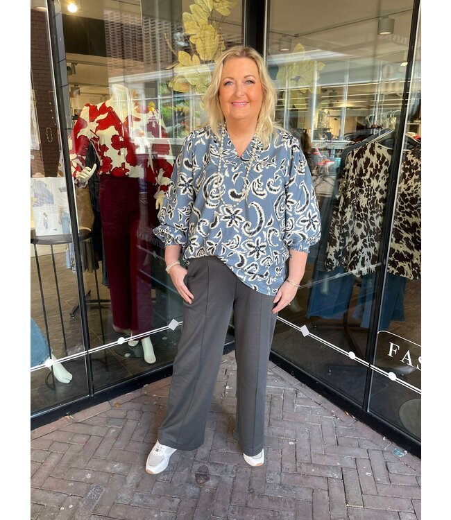 Kaffe Curve Jenna Straight Pants Black Oyster