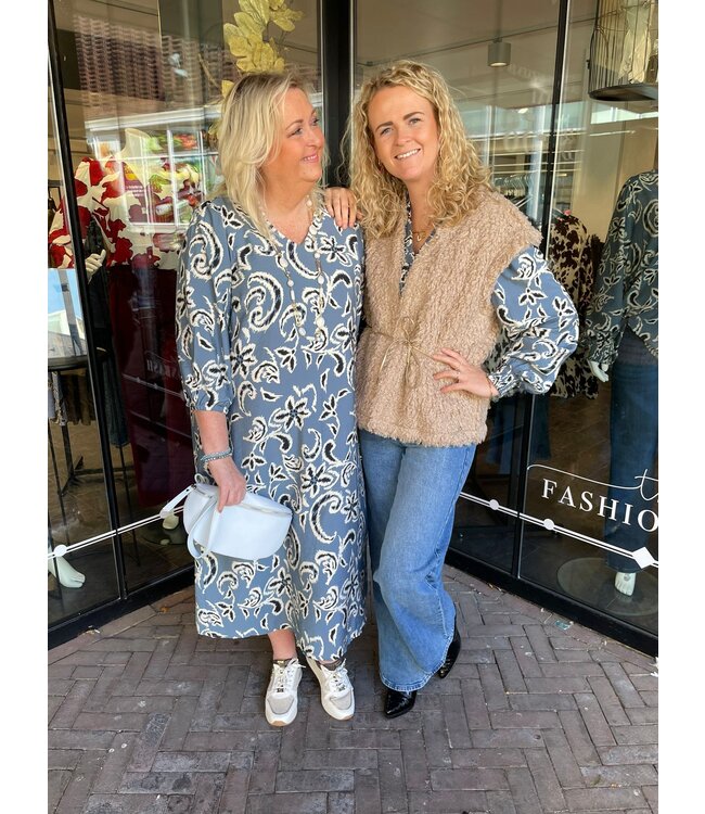 Kaffe Curve Mahlia Dress Bering Sea