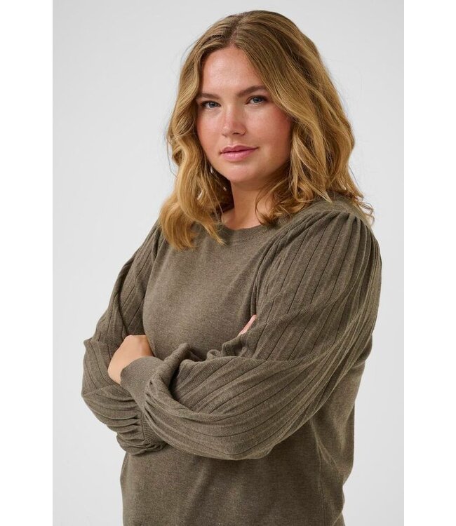 Kaffe Curve Loni Knit Pullover Morel Melange