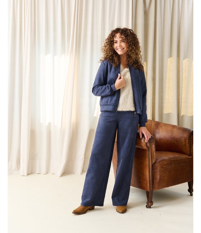 Fos Amsterdam Bentha Pants Suedine Navy