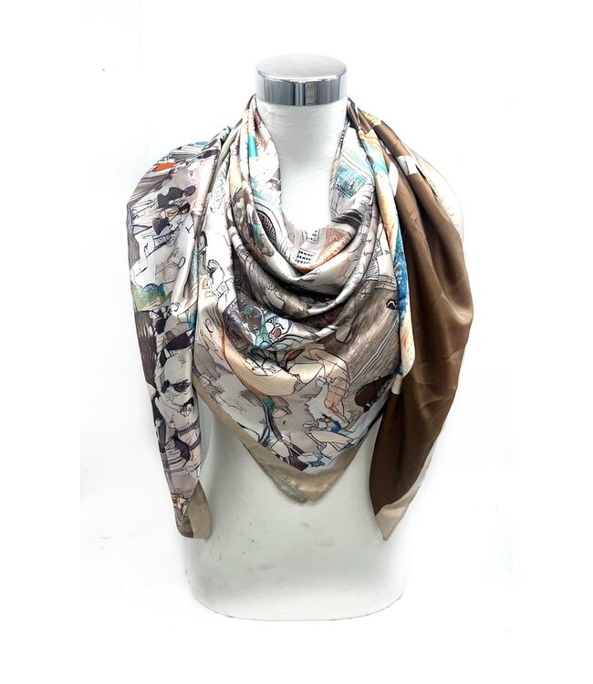 Scarf Portret in Brown