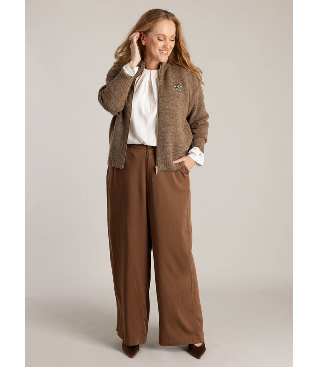 Yest Curve Haniya Cardigan Copper Brown