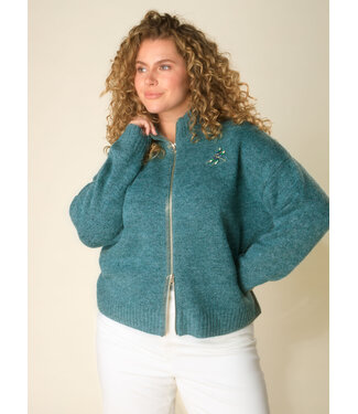 Yest Curve Yest Curve Haniya Cardigan Dark Mint