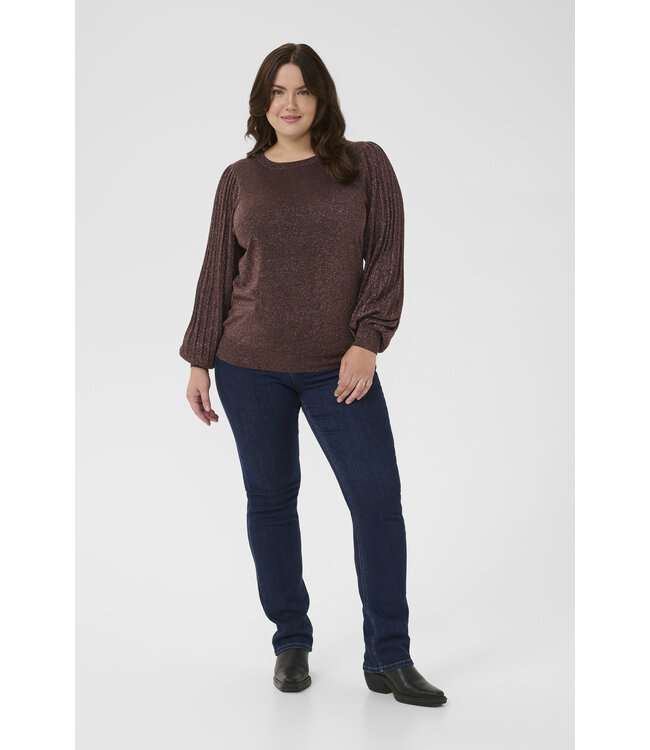 Kaffe Curve Regitta Pleat Pullover Coffee Brown