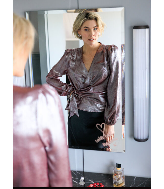 Ivy Beau Alaia Blouse Dark Red