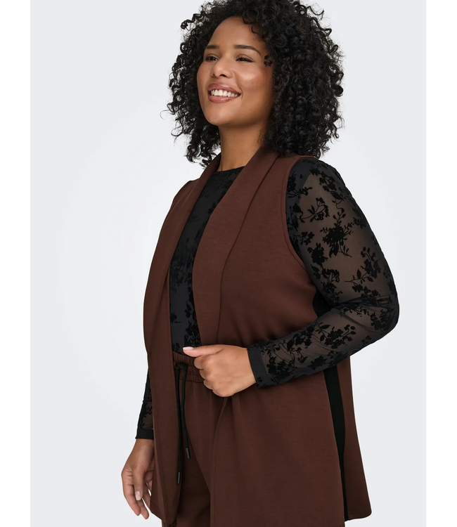 Only Carmakoma Leah Waistcoat Shaved Chocolate