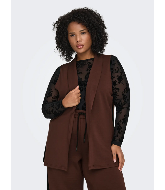 Only Carmakoma Leah Waistcoat Shaved Chocolate