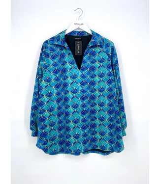 Ophilia Ophilia Lesly Top Art Deco Blue