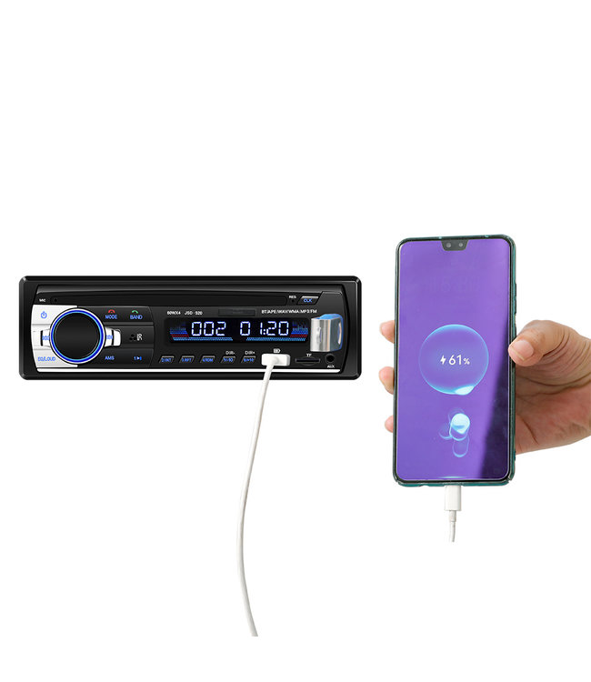 PROKING Autoradio - FM Radio - Bluetooth radio - Met Dubbele USB-poort - Voor alle Auto’s - Inclusief AUX - Handsfree bellen - Inclusief montageframe