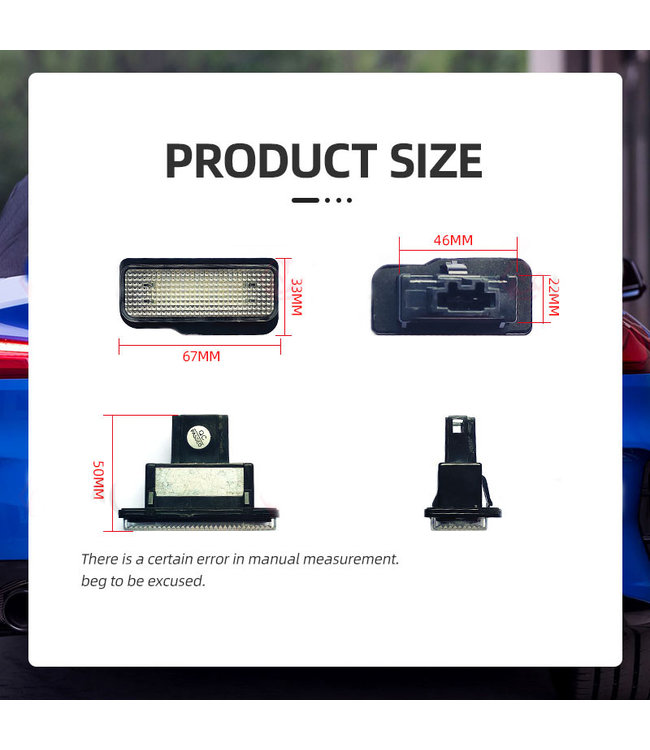 XEOD LED Kentekenverlichting - Kenteken verlichting - Geschikt voor Mercedes W211 & W203 Touring - Canbus - 2 stuks 6000K