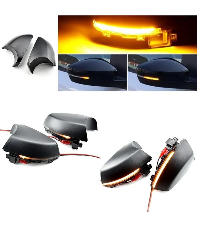 XEOD Dynamische richtingaanwijzer geschikt voor Volkswagen Polo MK5 - Canbus - Spiegel kap - Buitenspiegel - Set van 2