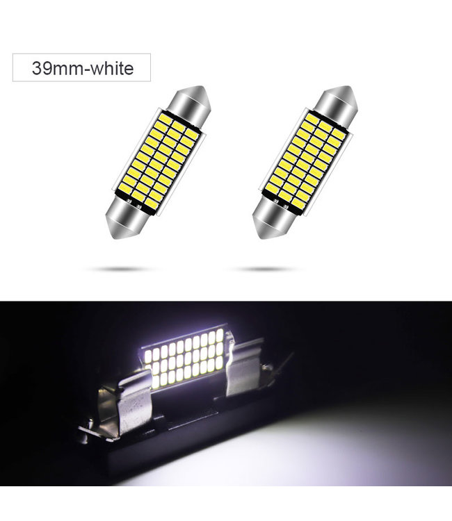 XEOD Lampen set – C5W 39 MM LED – 6000K Wit licht canbus – 2 stuks