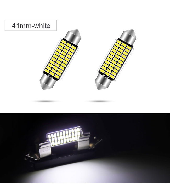 XEOD Lampen set – C5W 41 MM LED – 6000K Wit licht canbus – 2 stuks