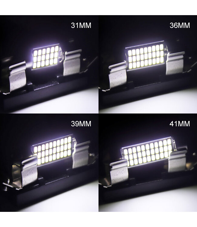 XEOD Lampen set – C5W 36 MM LED – 6000K Wit licht canbus – 2 stuks