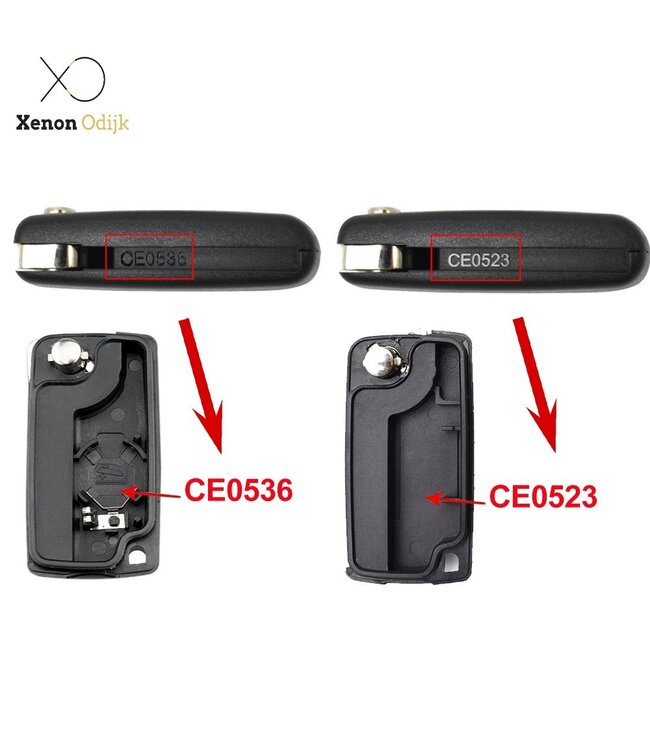 XEOD Autosleutelbehuizing - sleutelbehuizing auto - sleutel - Autosleutel / Geschikt voor: Peugeot 2 knops VA2 CE0523