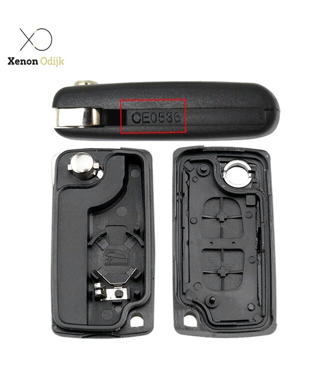 XEOD Autosleutelbehuizing - sleutelbehuizing auto - sleutel - Autosleutel / Geschikt voor: Peugeot 3 knops VA2