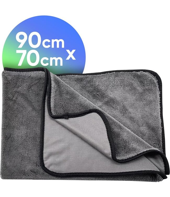 XEOD Droogdoek 90 X 70 700 g/m² GSM – Microvezeldoek – Microvezel Droogdoek – Auto Wassen – Absorberende Doek – Streeploos Resultaat – Grijs