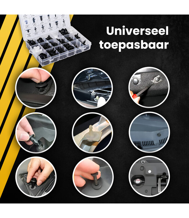 PROKING Deurpaneel klemmen set – Auto Reparatie Kit – 447 Delig – Carrosserie Clips – Deurbekleding Clips – Klinknagels – Demontage Gereedschap