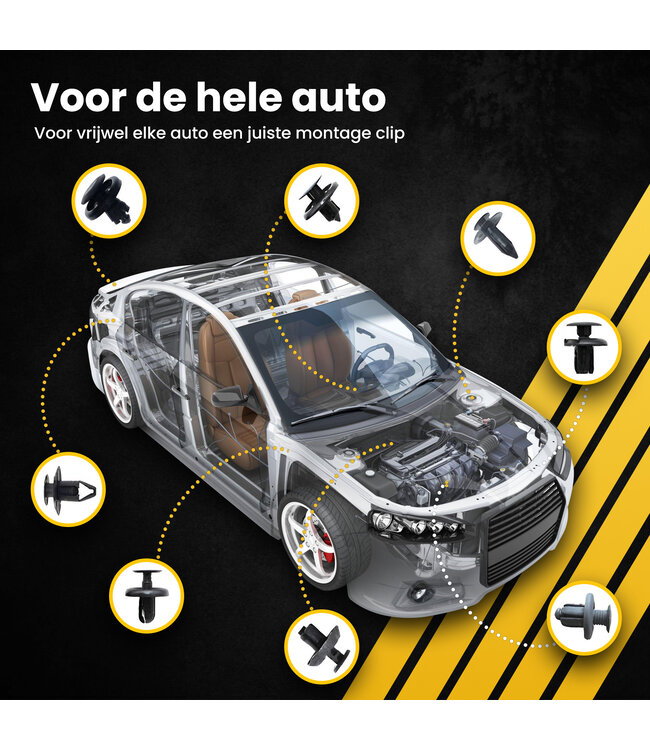 PROKING Deurpaneel klemmen set – Auto Reparatie Kit – 447 Delig – Carrosserie Clips – Deurbekleding Clips – Klinknagels – Demontage Gereedschap