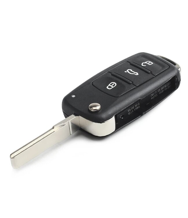 XEOD 3 Knops autosleutel geschikt voor Volkswagen Golf 6 - Polo 6R - UP - Seat - Skoda - Autosleutelbehuizing - Sleutelbehuizing auto - Sleutel behuizing - 1 Stuks