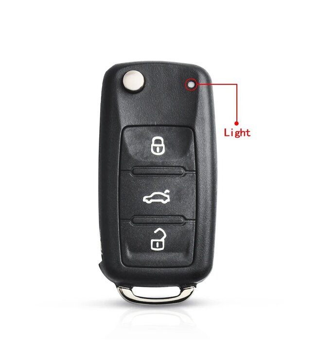 XEOD 3 Knops autosleutel geschikt voor Volkswagen Golf 6 - Polo 6R - UP - Seat - Skoda - Autosleutelbehuizing - Sleutelbehuizing auto - Sleutel behuizing - 1 Stuks