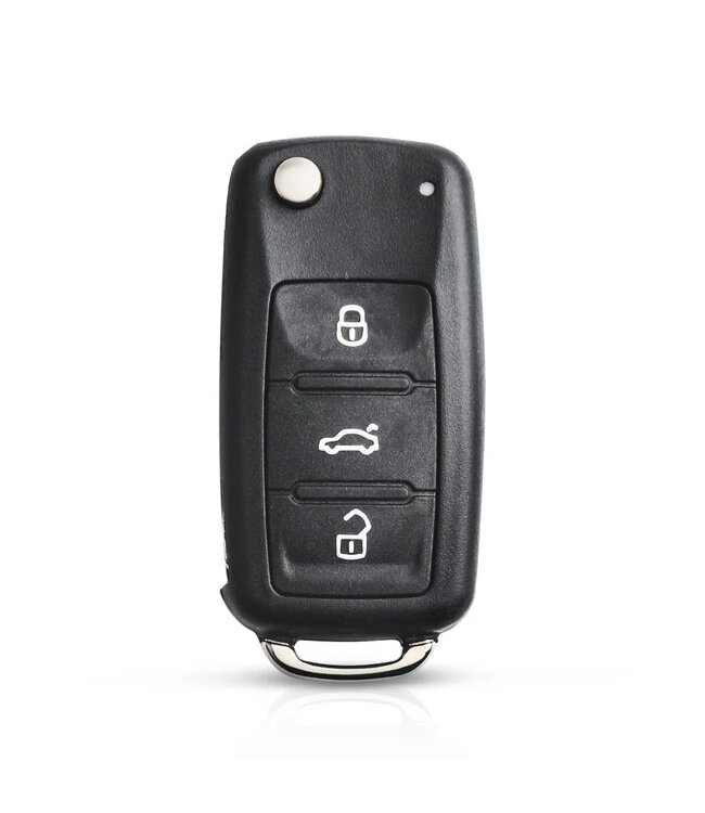 XEOD 3 Knops autosleutel geschikt voor Volkswagen Golf 6 - Polo 6R - UP - Seat - Skoda - Autosleutelbehuizing - Sleutelbehuizing auto - Sleutel behuizing - 1 Stuks