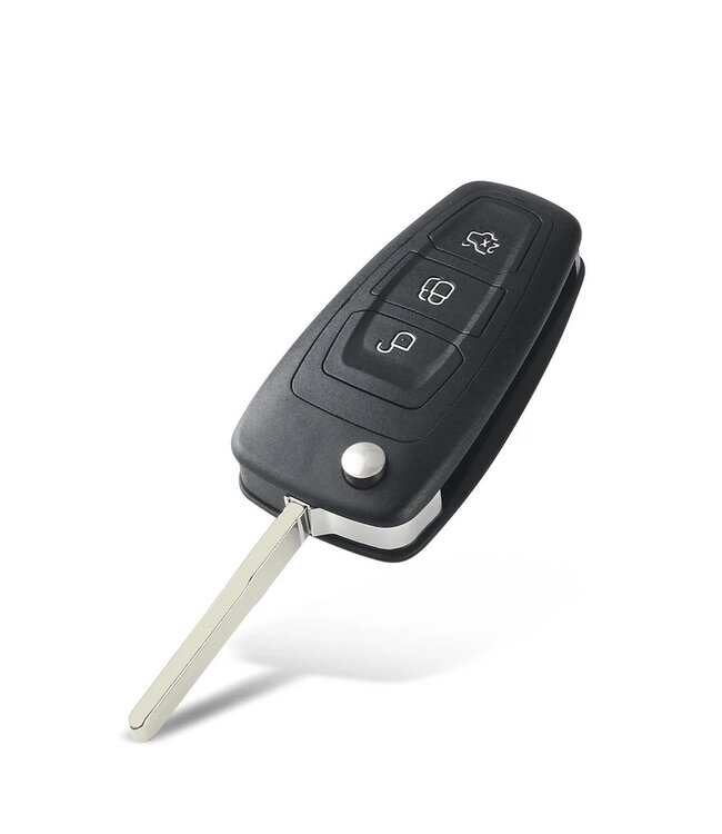 XEOD Autosleutelbehuizing - sleutelbehuizing auto - sleutel - Autosleutel / Geschikt voor: Ford 3 knops klap sleutel