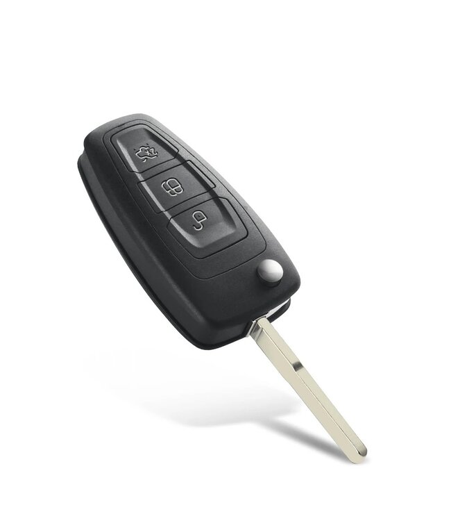 XEOD Autosleutelbehuizing - sleutelbehuizing auto - sleutel - Autosleutel / Geschikt voor: Ford 3 knops klap sleutel