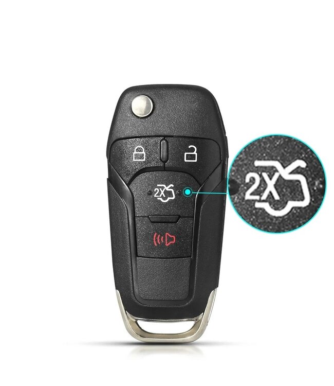 XEOD Autosleutelbehuizing - sleutelbehuizing auto - sleutel - Autosleutel / Geschikt voor: Ford Fusion 4 knops klap sleutel