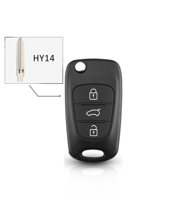 XEOD Autosleutelbehuizing - sleutelbehuizing auto - sleutel - Autosleutel / Geschikt voor: Hyundai / Kia 3 knops Freesgroef rechts