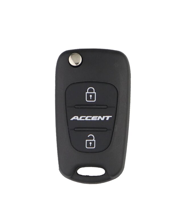 Autosleutelbehuizing - sleutelbehuizing auto - sleutel - Autosleutel / Geschikt voor: Hyundai Accent inkeping zijkant