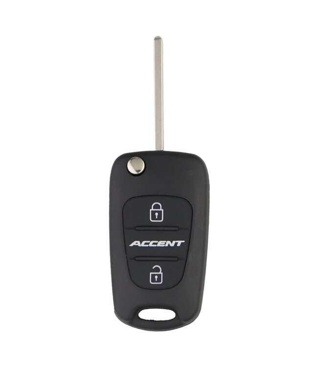 XEOD Autosleutelbehuizing - sleutelbehuizing auto - sleutel - Autosleutel / Geschikt voor: Hyundai Accent inkeping zijkant
