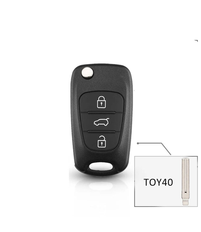 Autosleutelbehuizing - sleutelbehuizing auto - sleutel - Autosleutel / Geschikt voor: Hyundai / Kia 3 knops