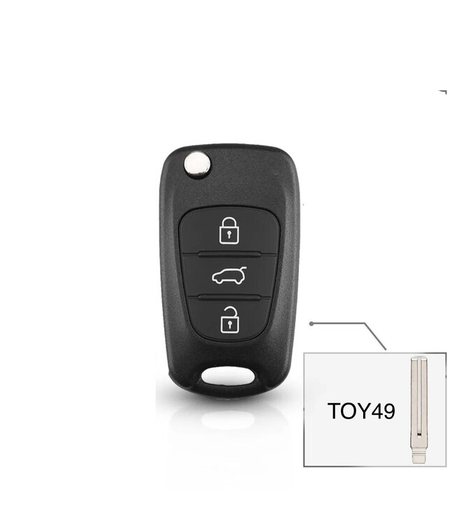 XEOD Autosleutelbehuizing - sleutelbehuizing auto - sleutel - Autosleutel / Geschikt voor: Kia Rio 2 knops