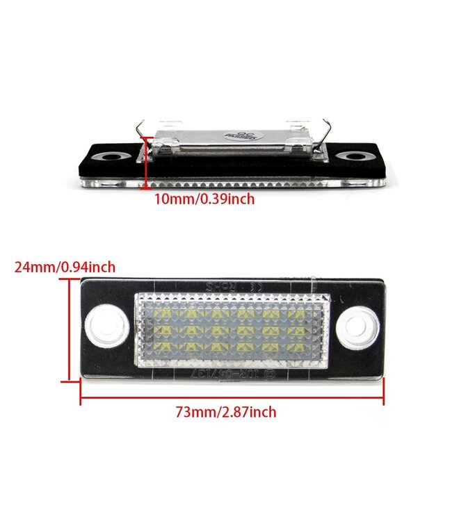 XEOD LED Kentekenverlichting - Kenteken verlichting - Geschikt voor Volkswagen Caddy & Transporter - Canbus - 2 stuks 6000K