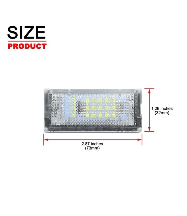 XEOD LED Kentekenverlichting - Kenteken verlichting - Geschikt voor Mini R50 / R52 / R53 - Canbus - 2 stuks 6000K