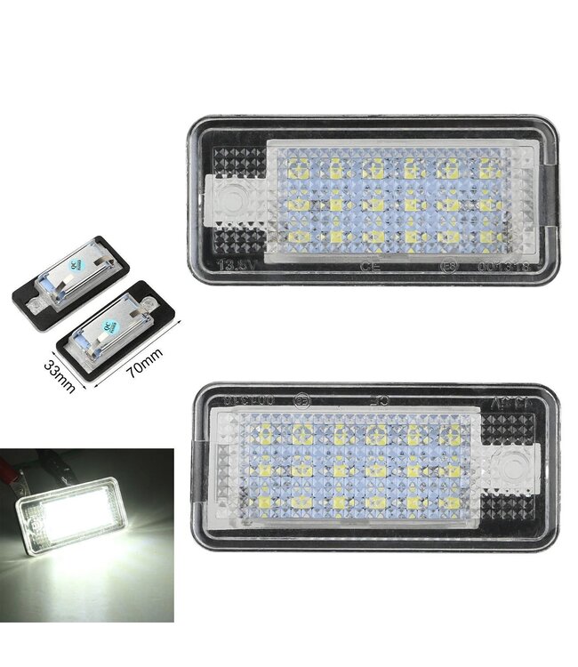 XEOD LED Kentekenverlichting - Kenteken verlichting - Geschikt voor LED Kenteken verlichting Geschikt voor Audi A3 8P & A4 B6 & B7- Canbus - 2 stuks 6000K