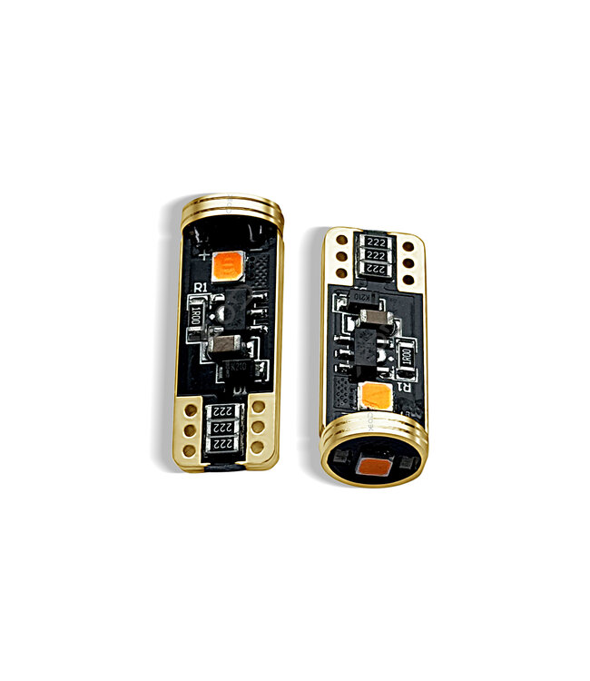 XEOD W5W T10 LED 3SMD Extra fel Oranje - Canbus - Knipperlicht - Markeerlicht - Dashboard - Stadslicht - Kenteken - Achterlicht - 2 jaar garantie – 2 stuks
